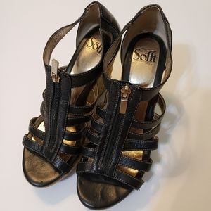 Sofft black wedge sandals Black 8